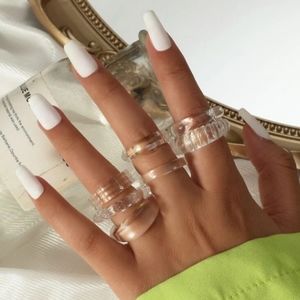 Set of 7 Clear Acrylic Rings!